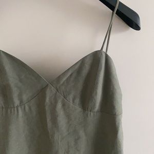 Sage/Olive Linen Dress (Free bikini top!)